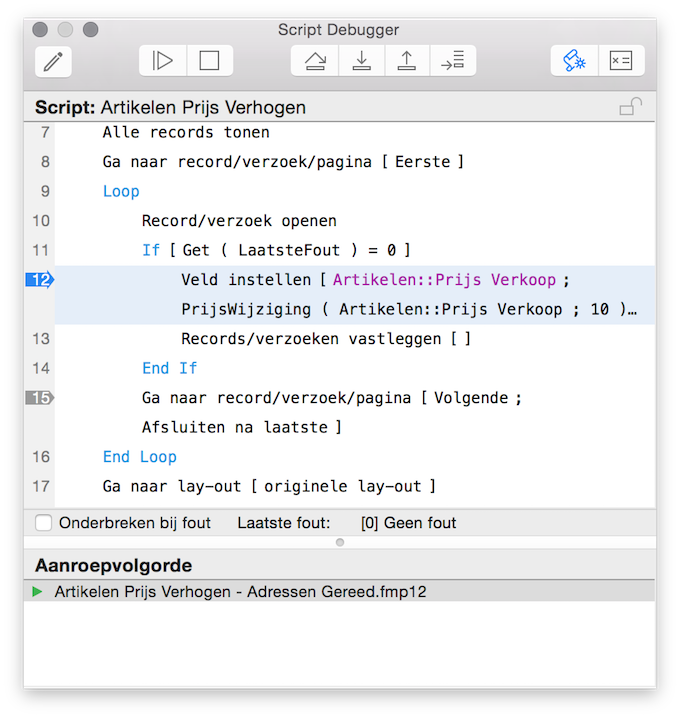 Scriptdebugging in FileMaker.